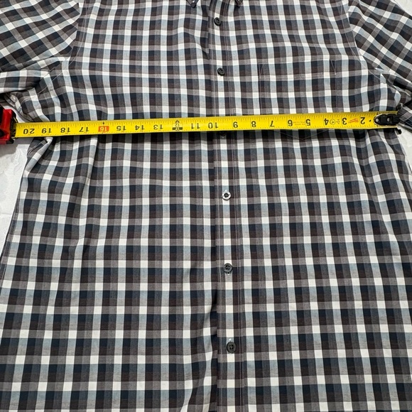 Nordstrom Brown and White Plaid Casual Button Down Shirt - Picture 5 of 7